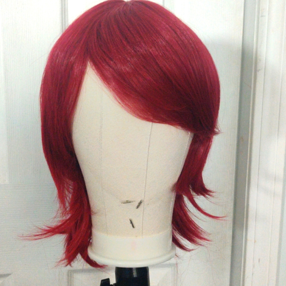Red wig with bangs